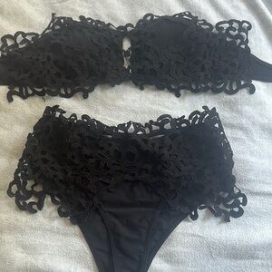Black Lace Bikini Set